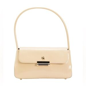 New Pratesi Firenze Ivory Barchetta Leather Shoulder Handbag Made In Italy | NWT